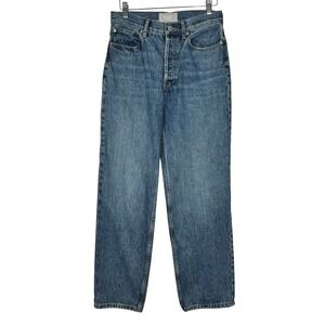 Everlane 90s Way High Jeans 27 Long High Rise Straight Leg Vintage Wash Denim